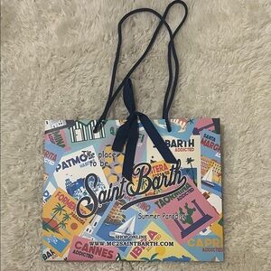 Saint Barth Multicolor Paper Tote Bag